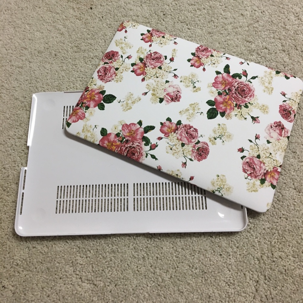 Floral Pattern White Laptop Case