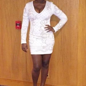 Bebe white studded dress
