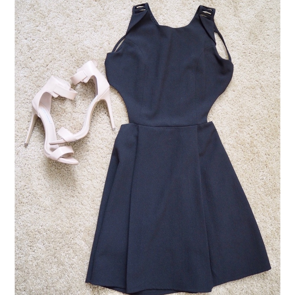 Jean Claude Pierlot Black Cutout Cocktail Dress