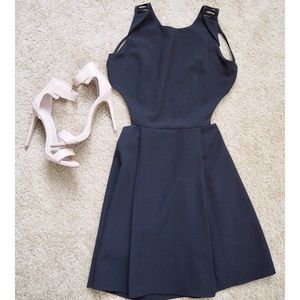 Jean Claude Pierlot Black Cutout Cocktail Dress