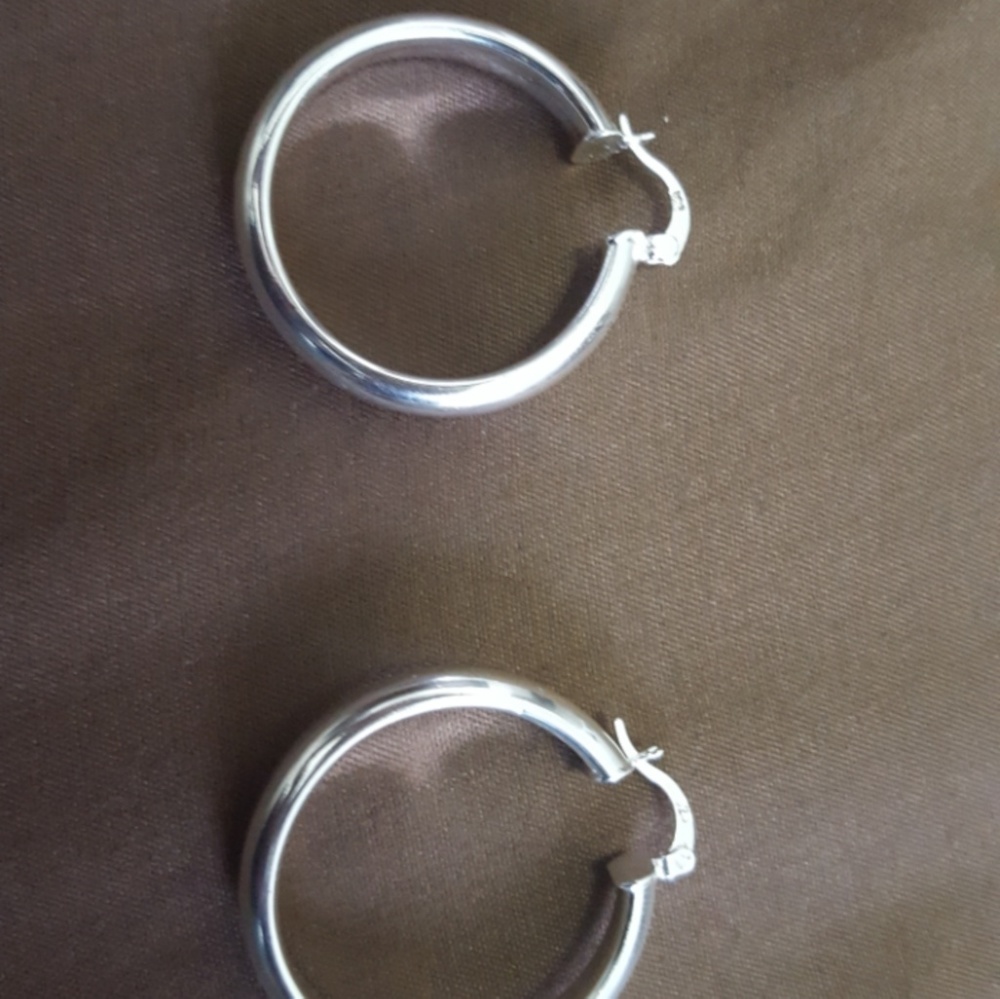 925 Silver Hoops - image 2