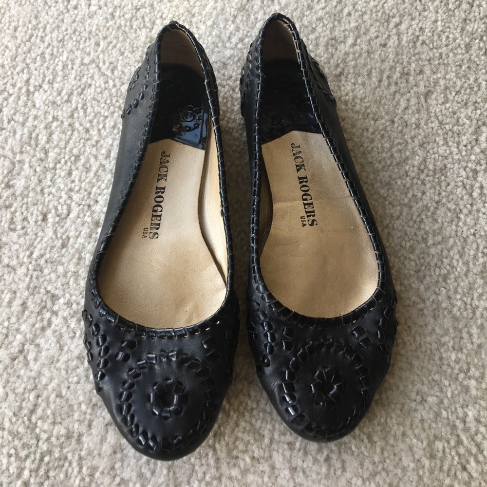 Jack Rogers Black Flats