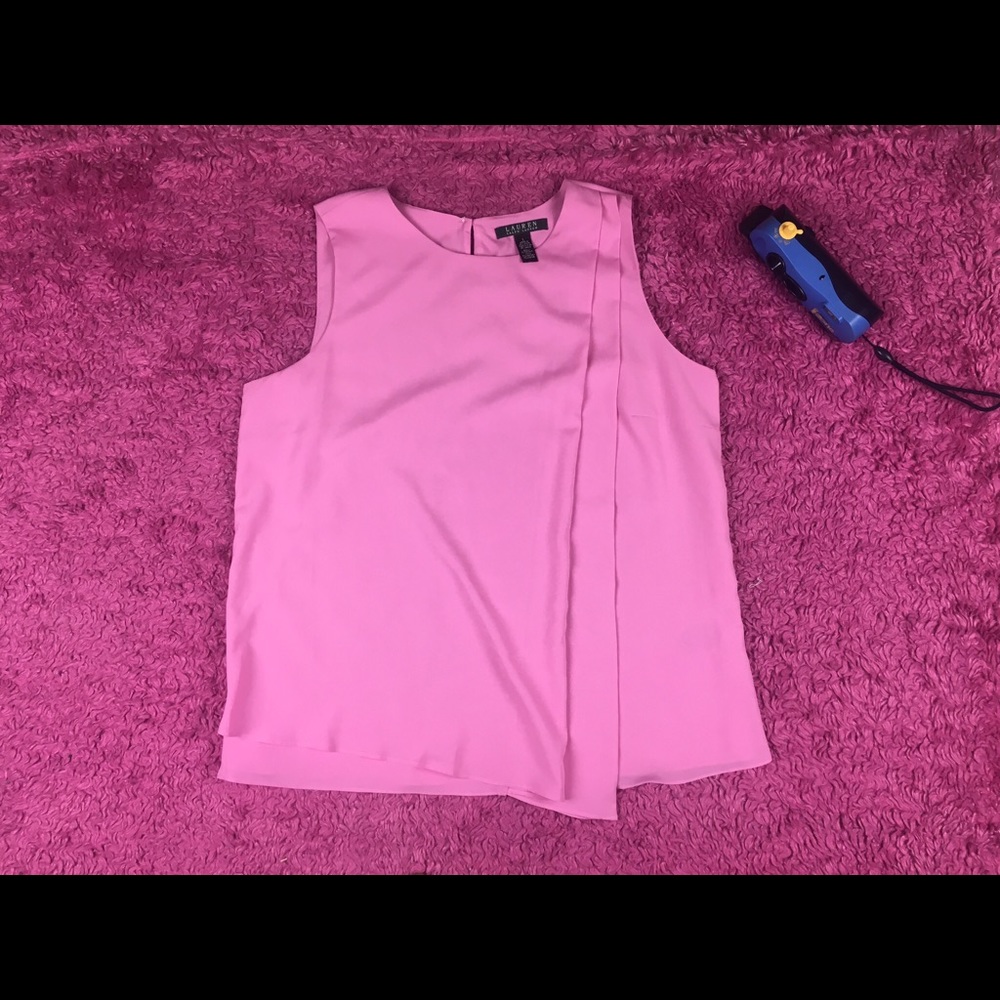 Lauren Ralph Lauren Blouse Pink Sleeveless Large