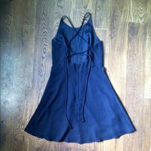 Moda Int'l Black Sleeveless Lace Up Backless Dress
