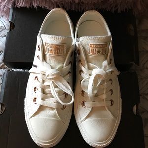 all star low leather egret rose gold exclusive
