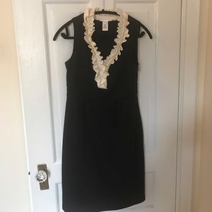 London times black ruffle dress