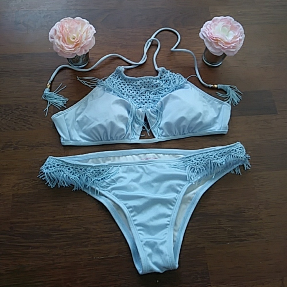 Victoria's Secret Fringe high neck bikini cheeky