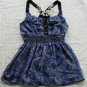 2 FOR $9🌼FOREVER 21 Floral Blue & Purple Tank