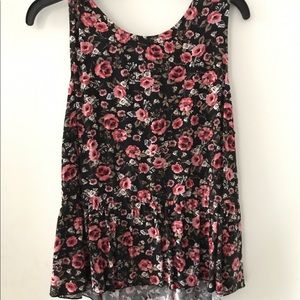 Garage floral peplum tank top