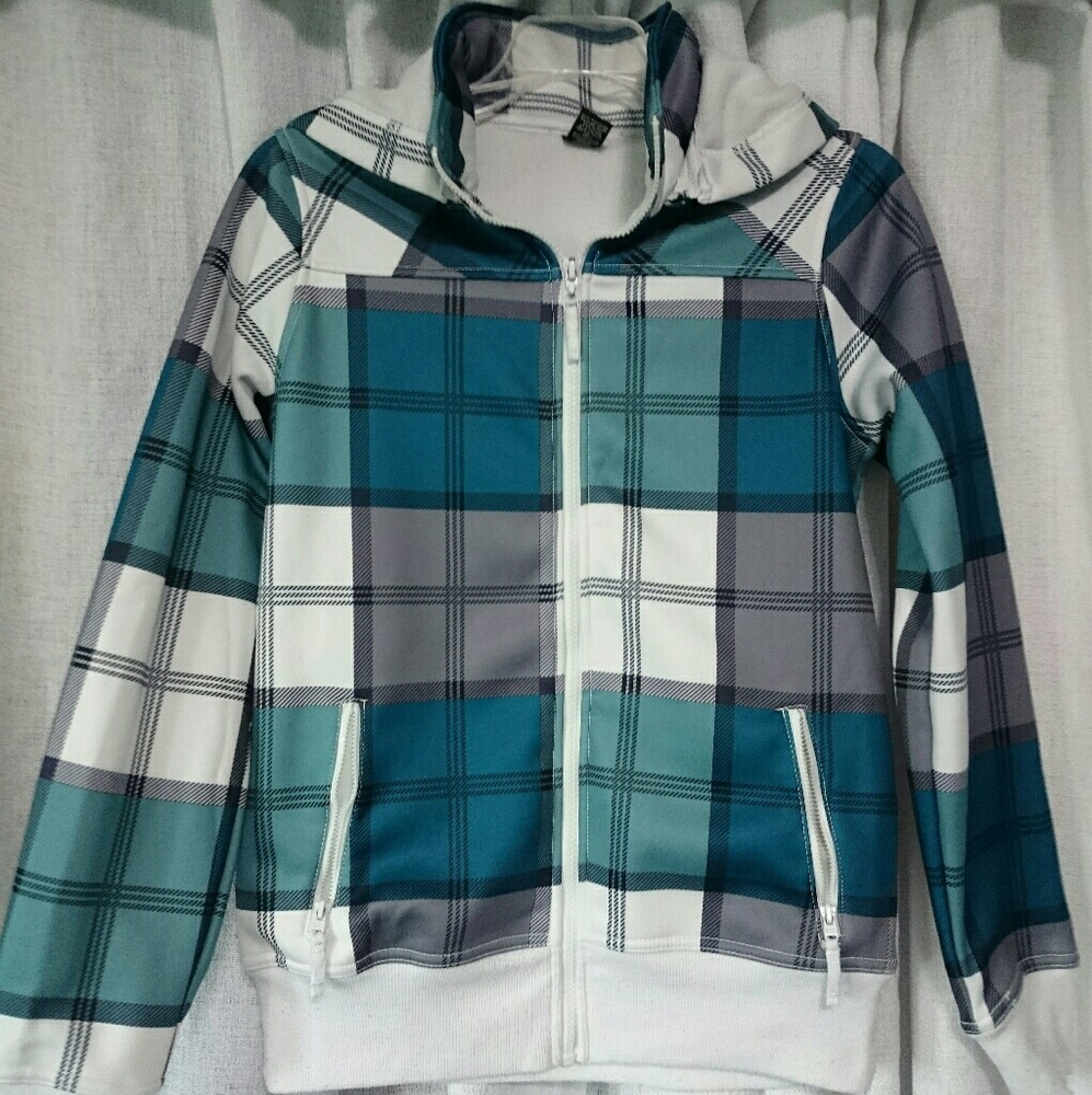 Plaid Hooded Zip Up