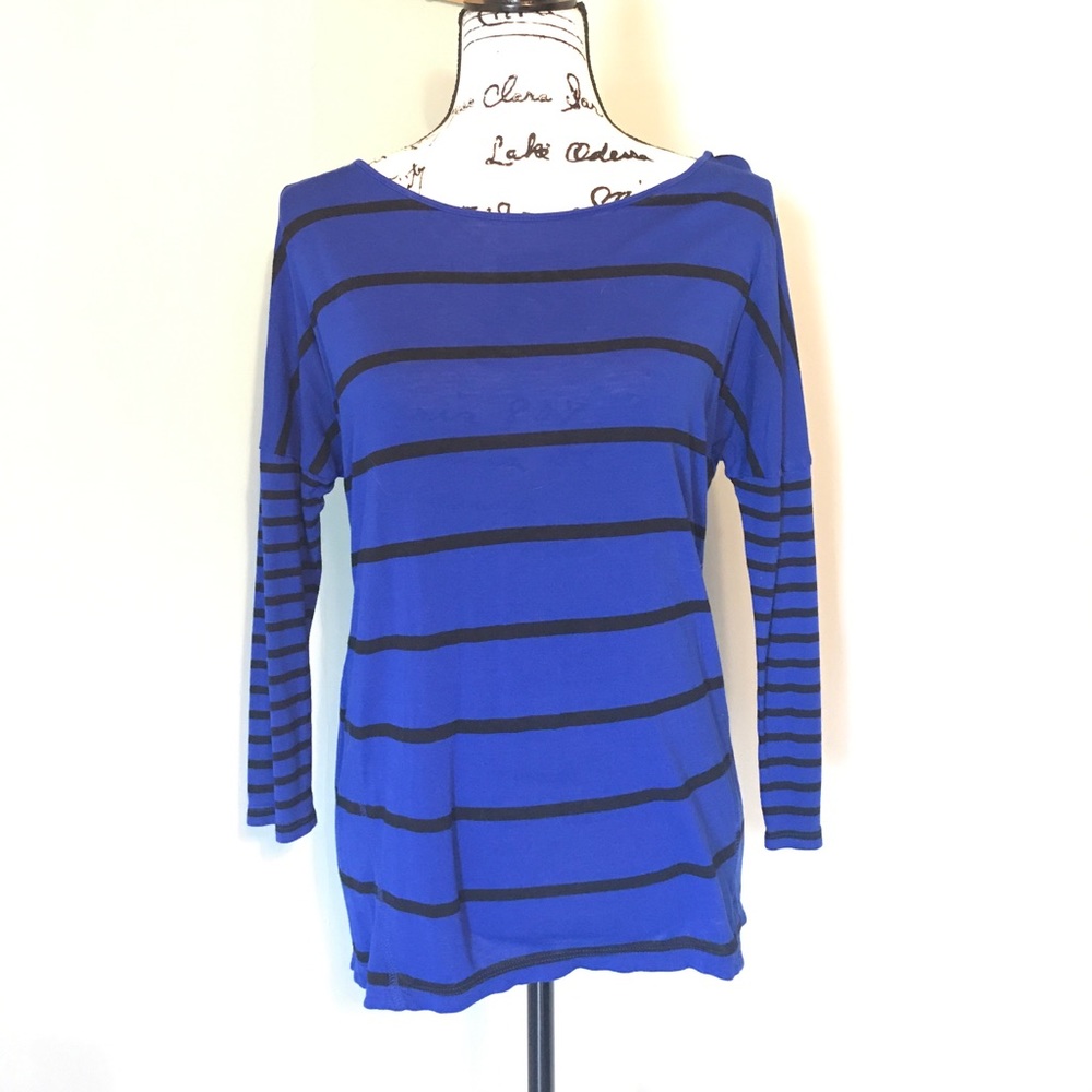 Striped Dolman 3/4 Sleeve Top