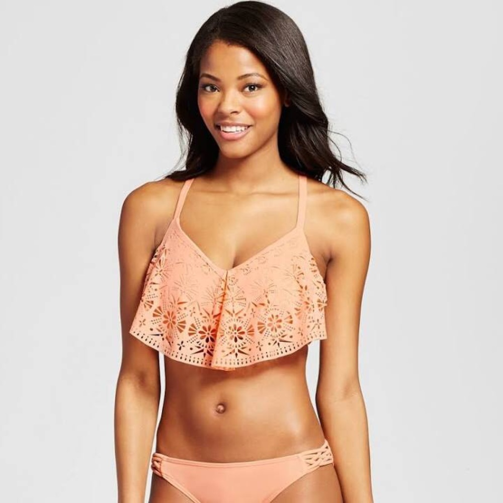 Women's Lasercut Flounce Bikini Top - Xhilaration™
