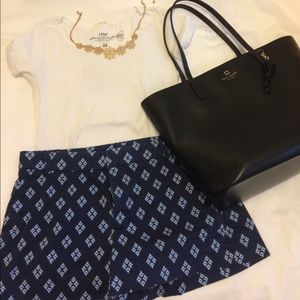 Navy and White Zara Shorts- Size Medium