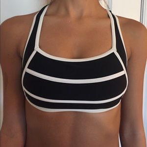 Black &a White Sports Bra Bikini