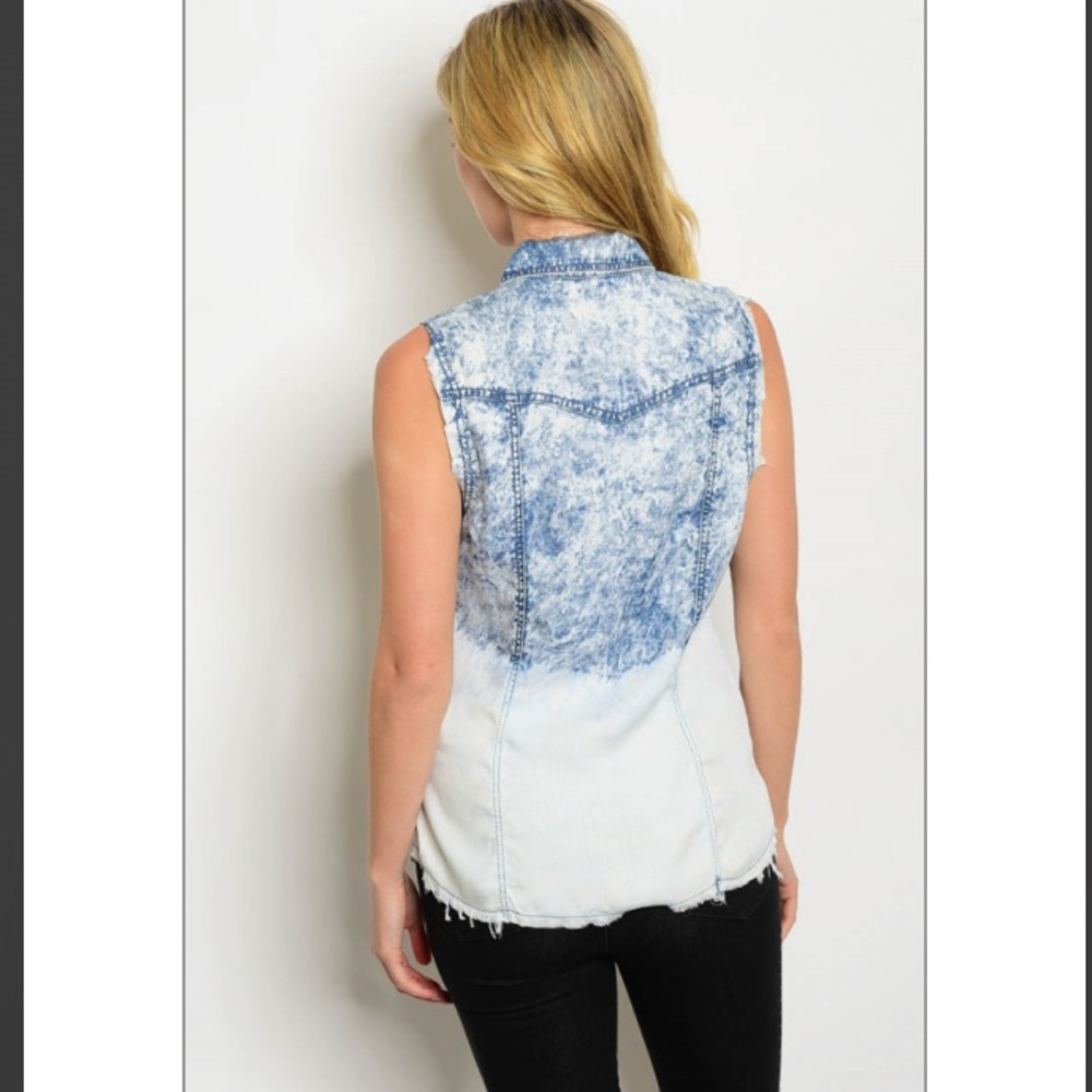 Denim Wash Tie-Dye Top - Picture 4 of 4