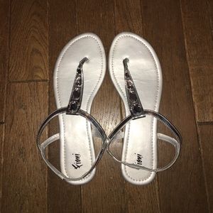 Silver Gem Flat Sandal