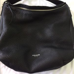 Black pebble stone Coach handbag