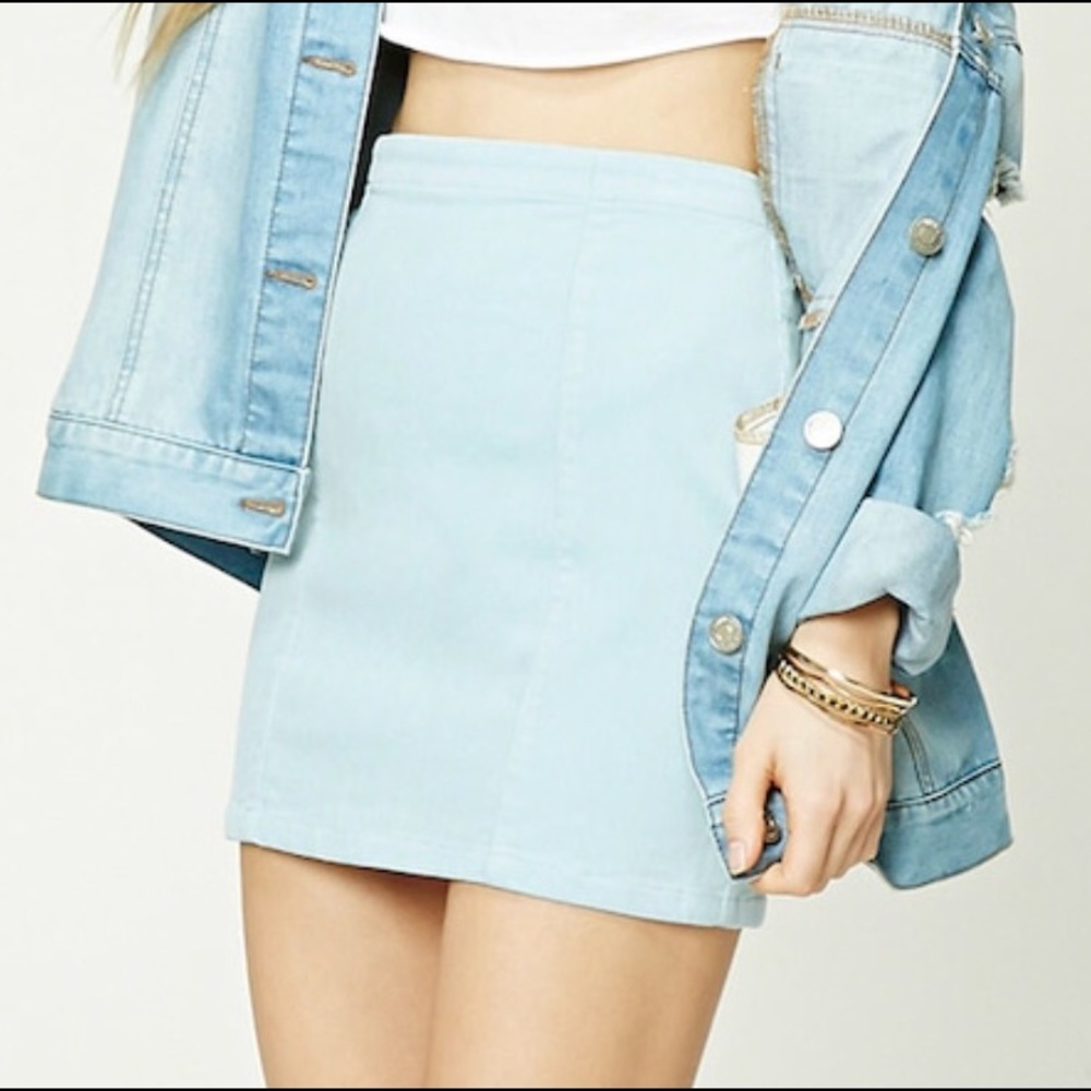 Forever 21 Baby Blue Corduroy Skirt