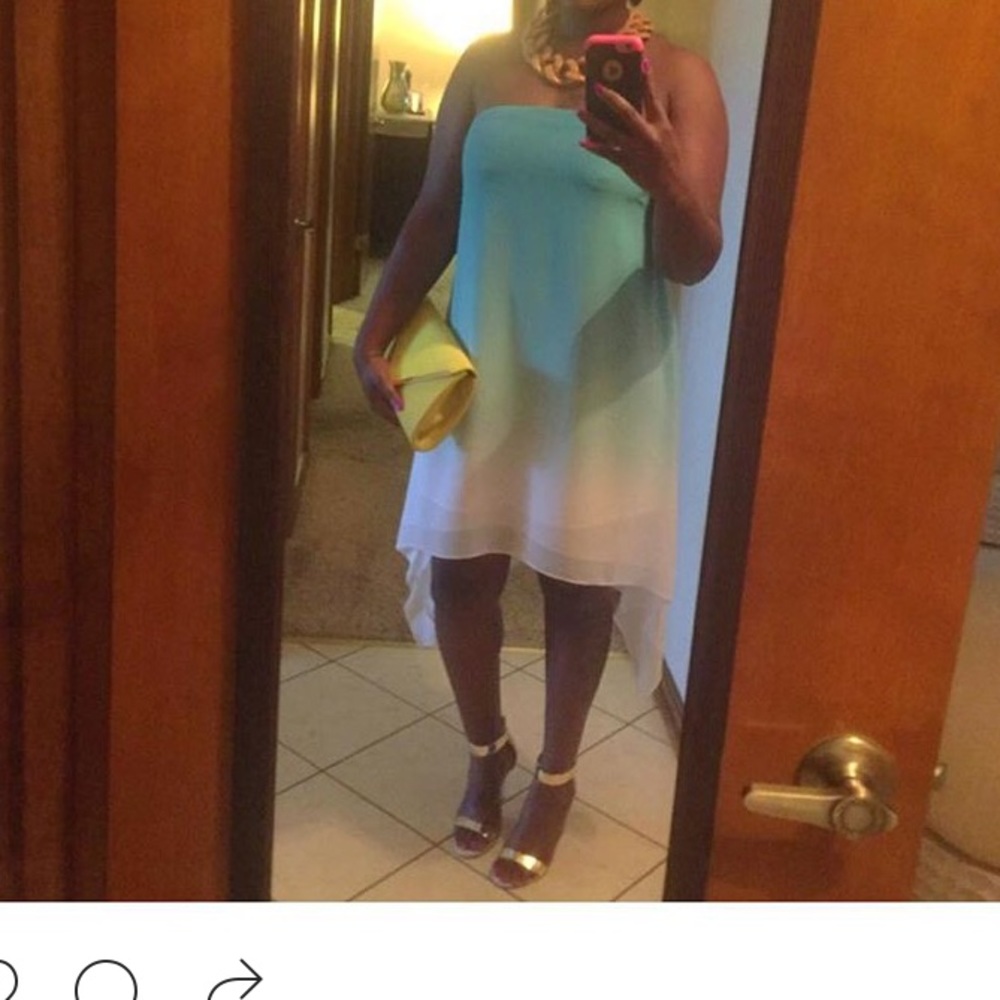 Teal and white dress... worn once