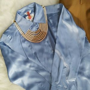 Sky blue silk top sz 4P