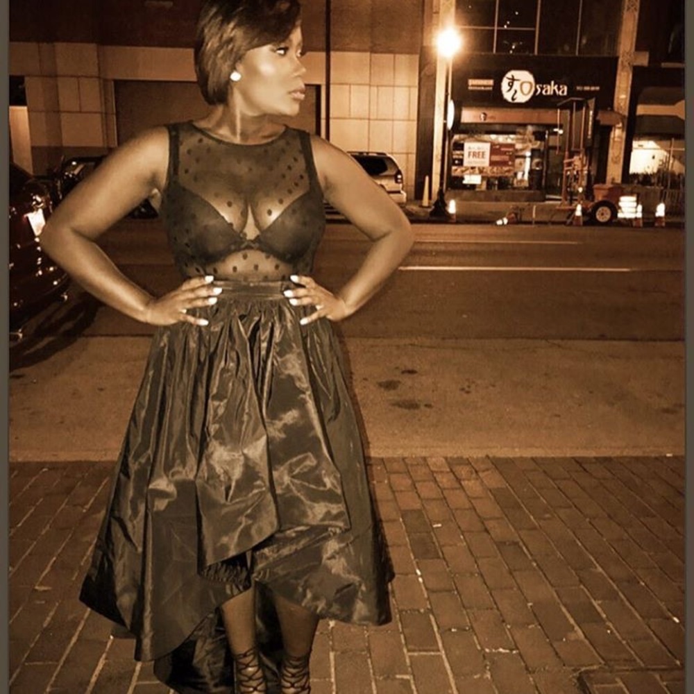 All black high low dress. Worn once....