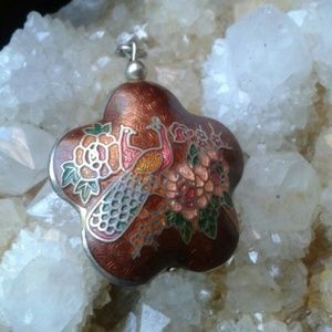 Vintage Cloisonne Peacock Pendant