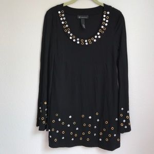 INC Black tunic long sleeve top