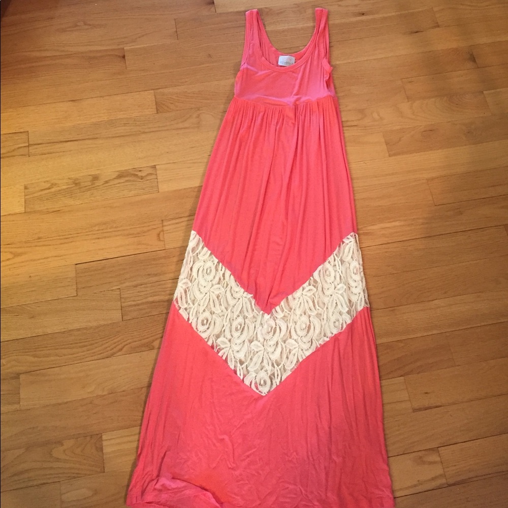 Coral maxi dress