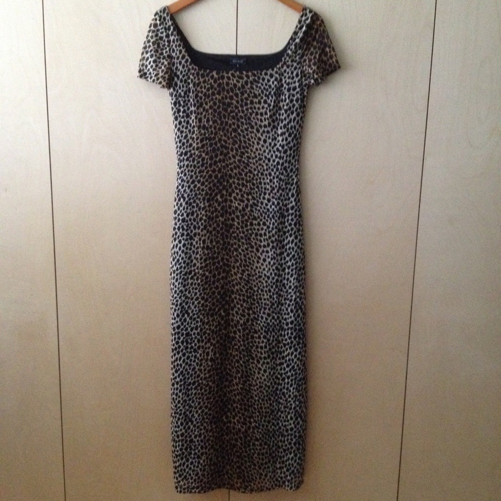 kookai leopard maxi dress long 1 or 34 animal NWT