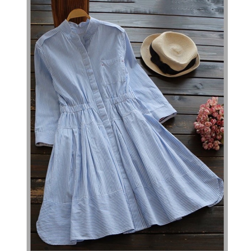 Striped Button down Dress