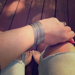 Sterling silver chunk bracelet