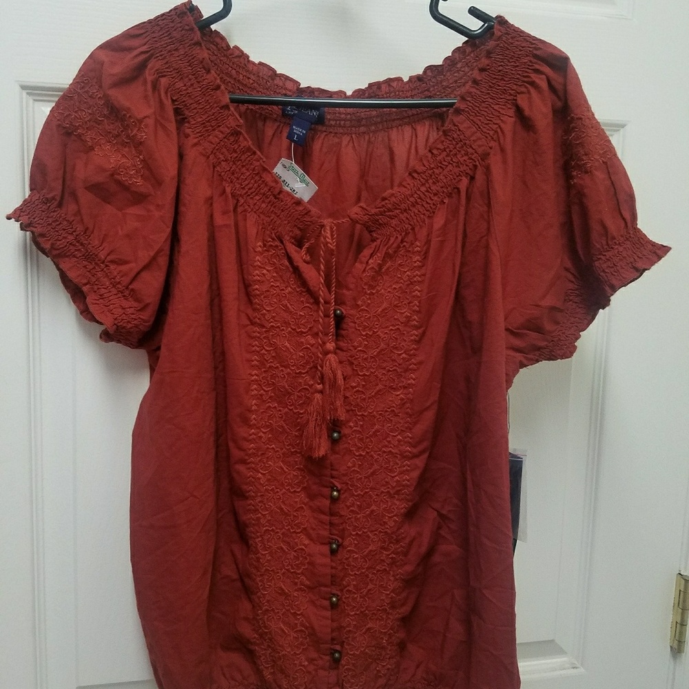 AK Jeans Burgundy Blouse