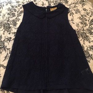 Navy lace top
