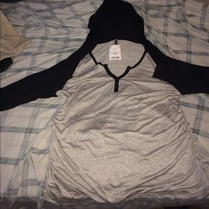 Long sleeved hooded shirt