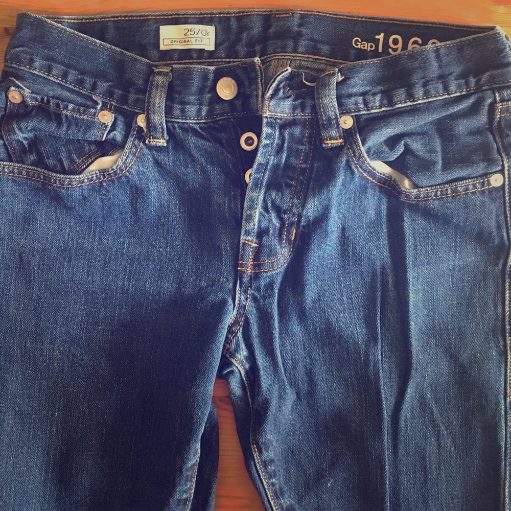 Dark blue Jeans w/Button Closure