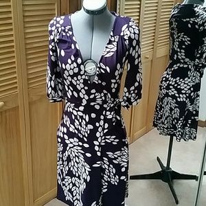 Plum and white H&M wrap dress