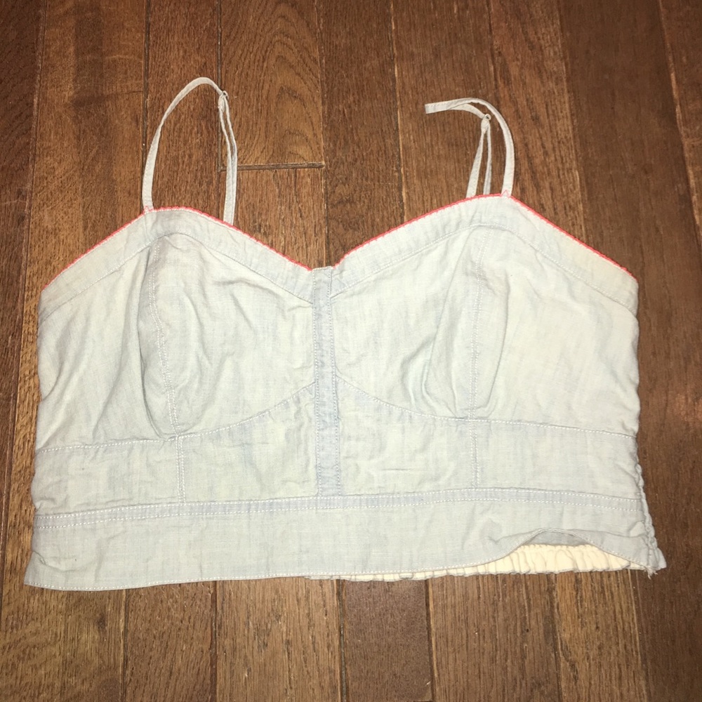 Light wash Denim Crop top
