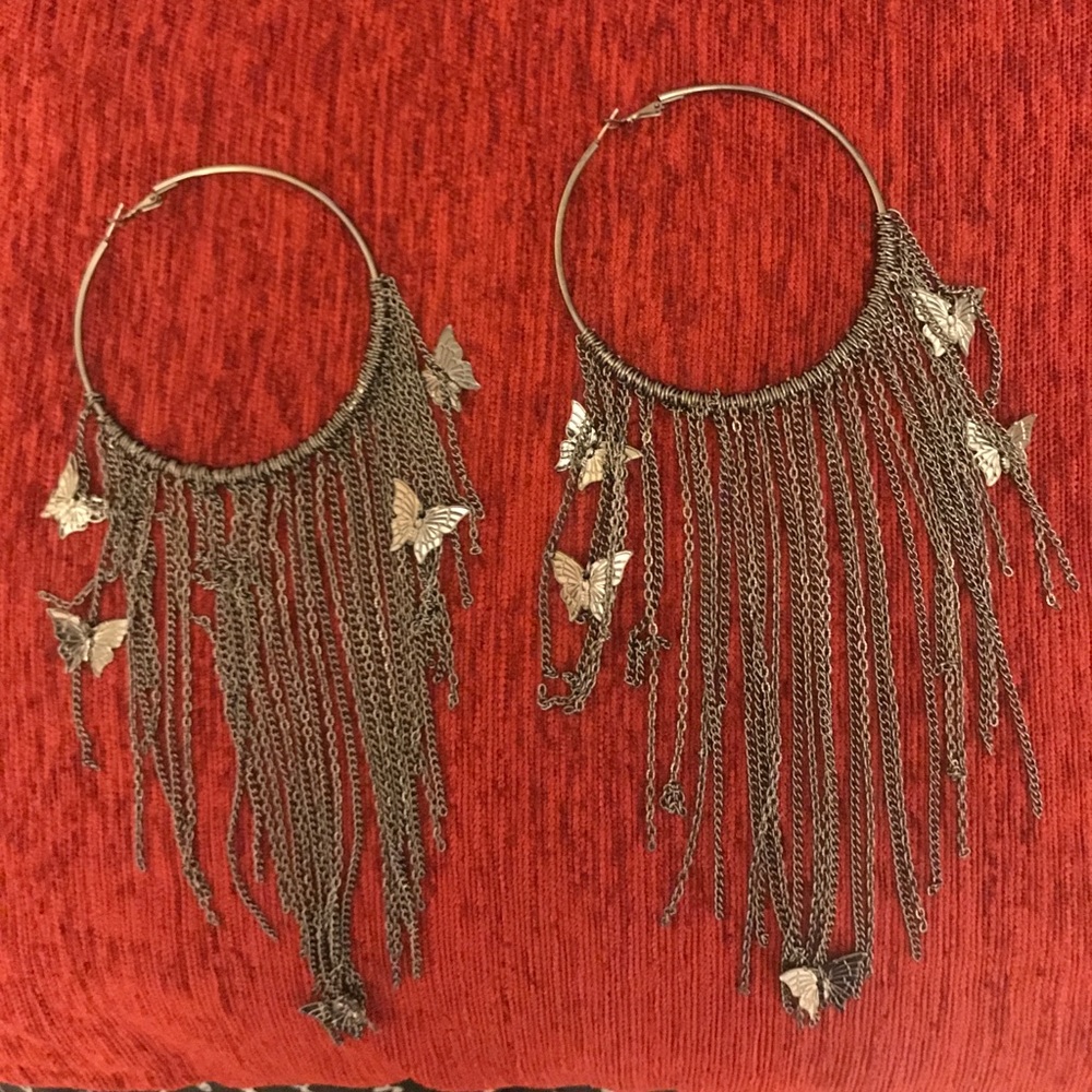 Large butterfly hoops