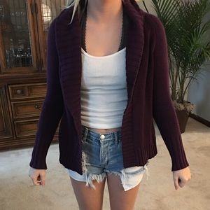Purple sweater cardigan
