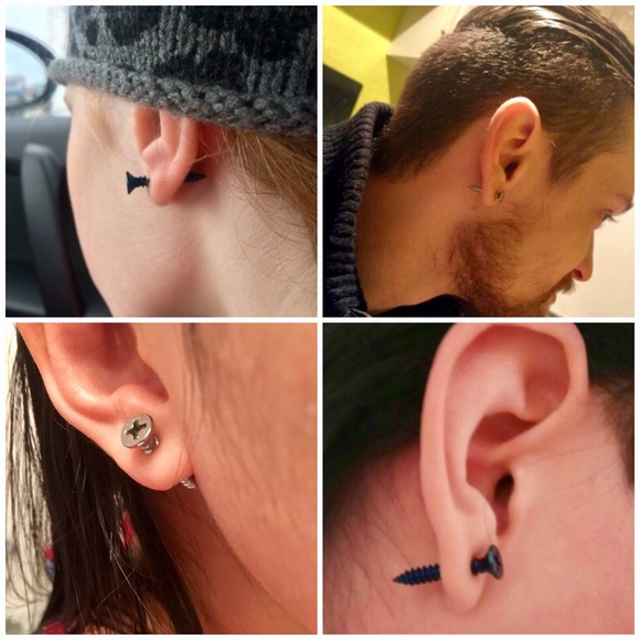 Punk Screw Pierced Biker Earring for Men or Women - Picture 3 of 8