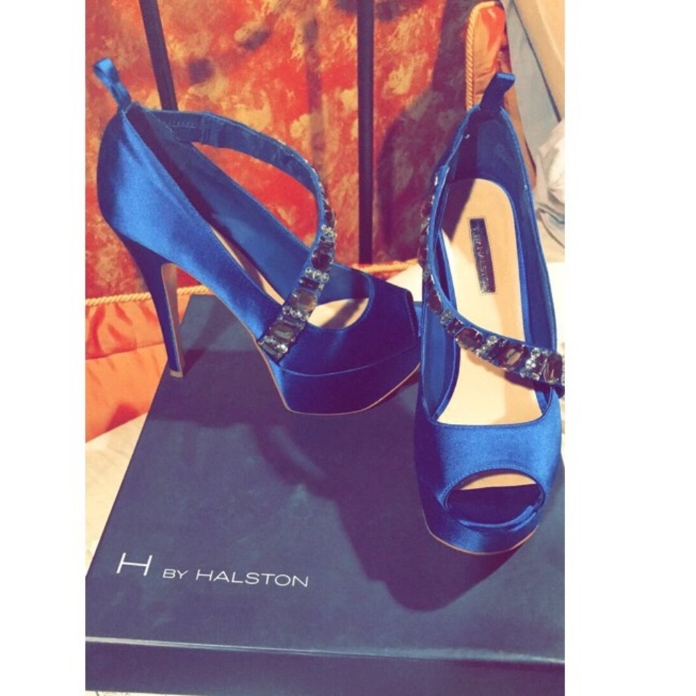 Royal Blue Heels with gen strap