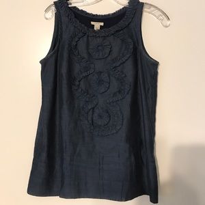 Gray blue J.CREW sleeveless blouse.