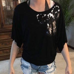 Black flowy shirt
