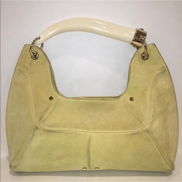 YSL Suede Handbag with Horn Handle - Picture 4 of 8