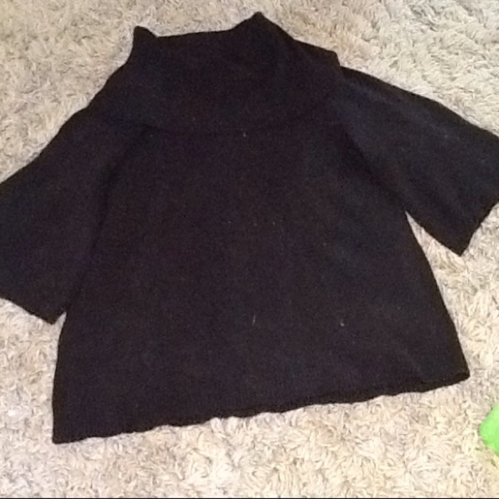 Black scarf neck sweater