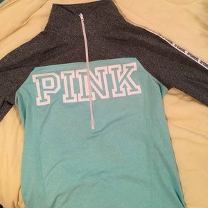 Pink workout zip up top