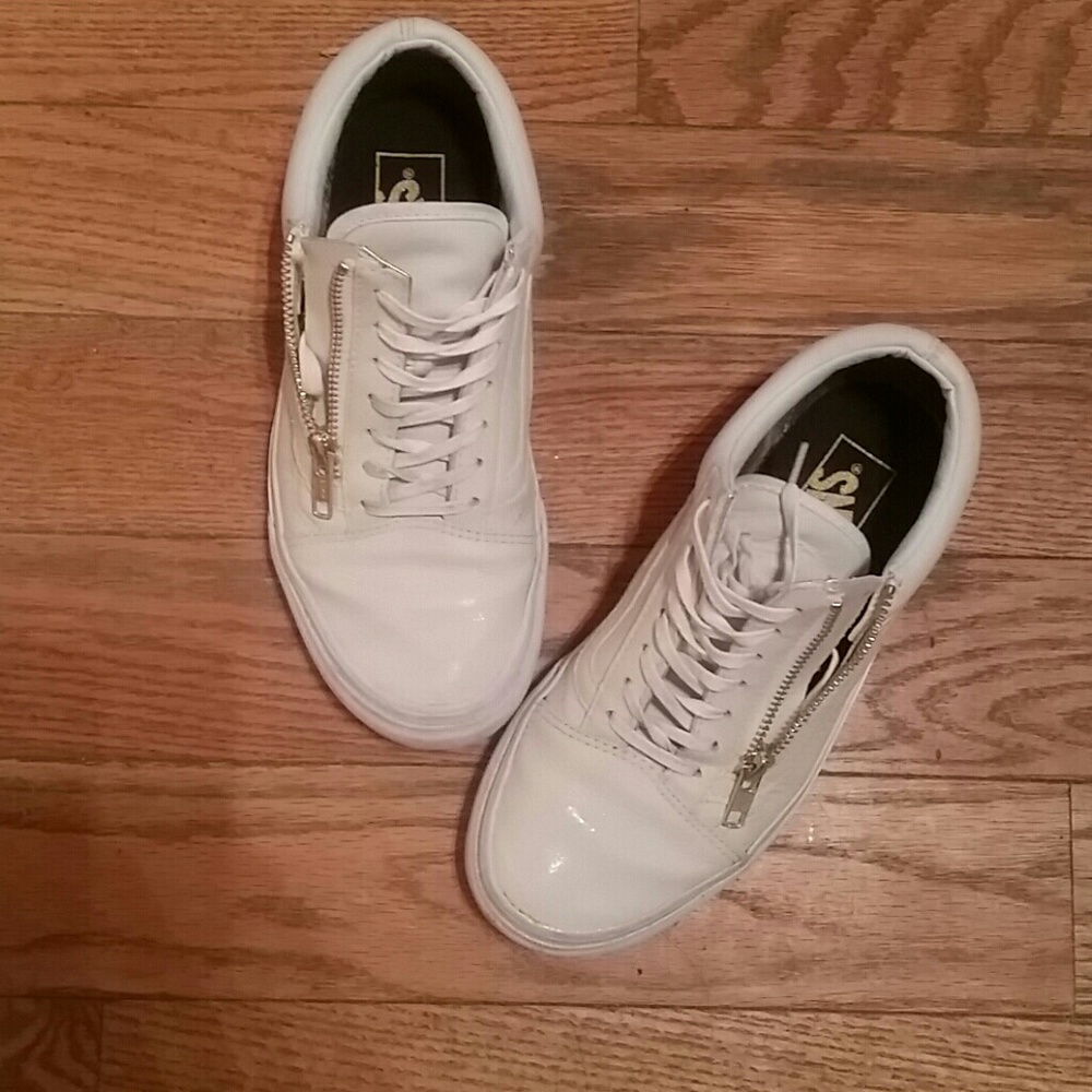 Vans leather old skool zip gold 5.0 boys 6.5 women