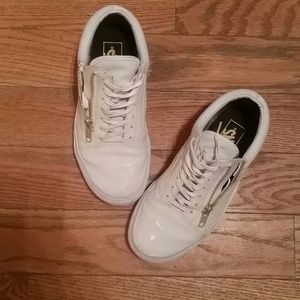 Vans leather old skool zip gold 5.0 boys 6.5 women