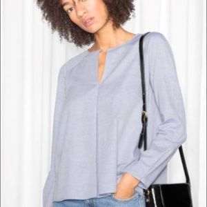 & other stories box pleat blouse