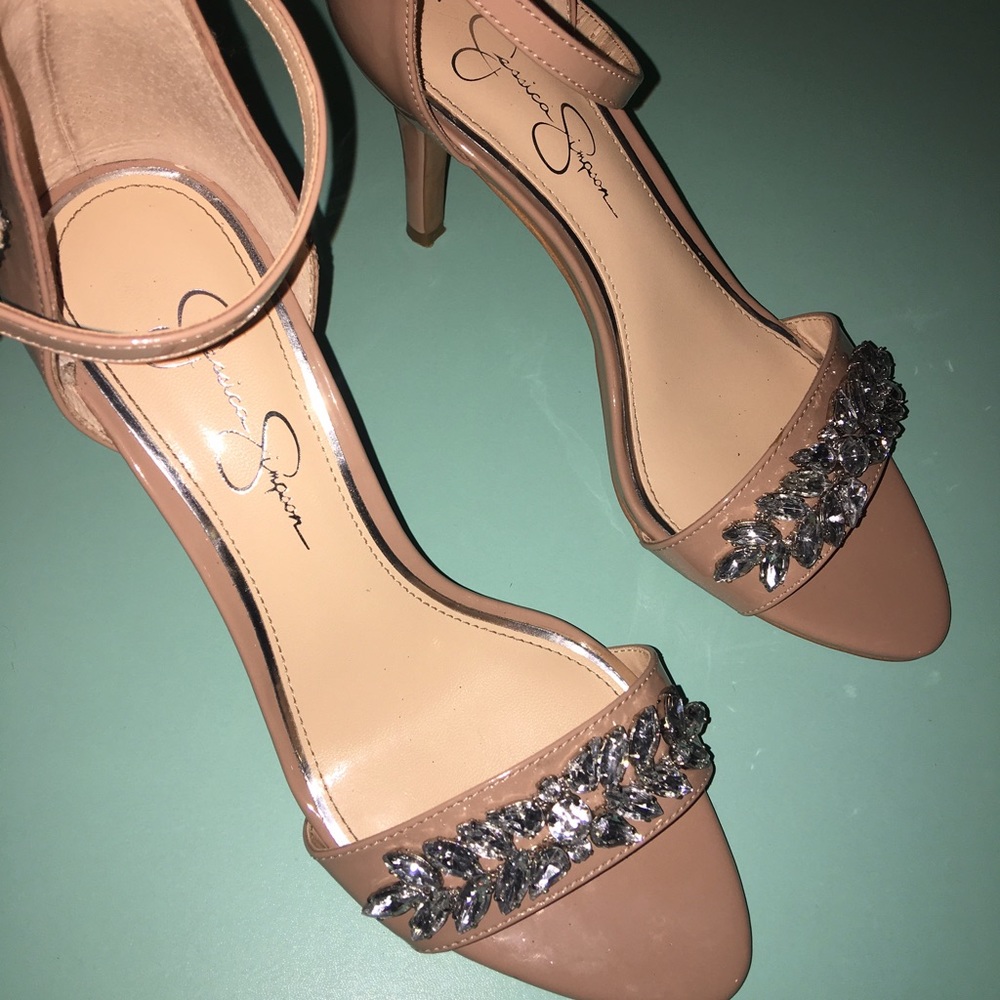 Rhinestoned Nude Heels